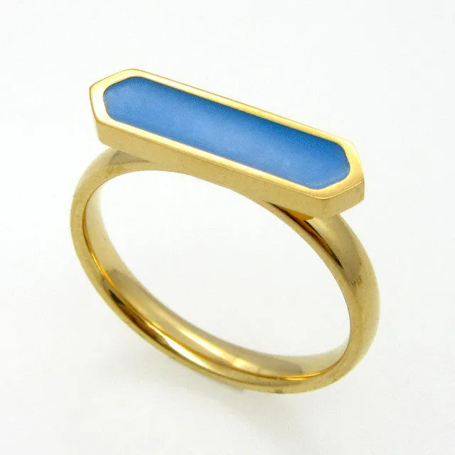 Newest Hot Sell! Classical Style Stainless Steel Enamel Gold Ring! Fashion Jewelry Women's Ring, Birthday Gift