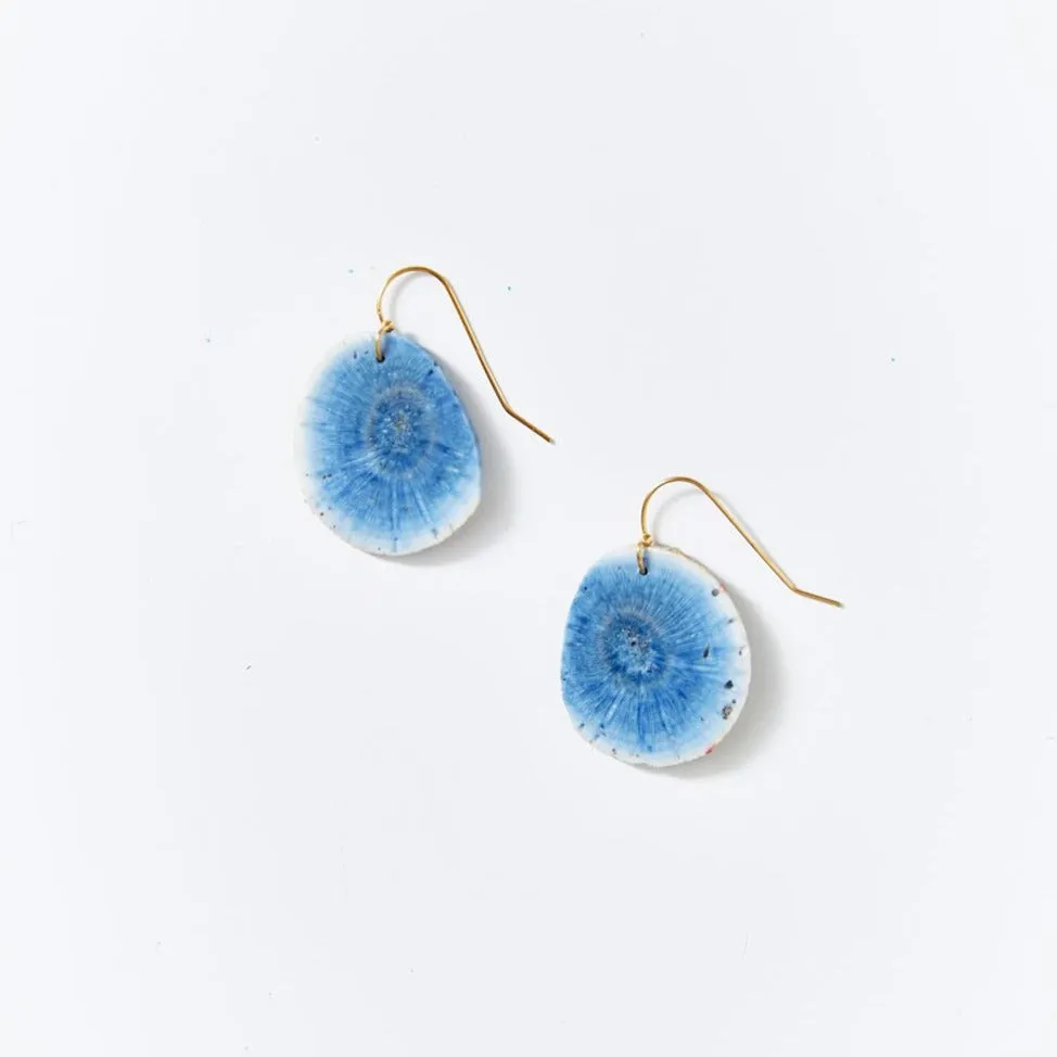 OOAK Blue Sponge Coral Earrings