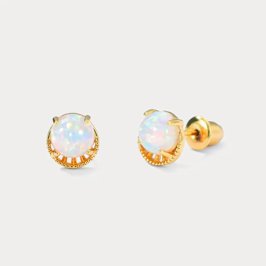 Opal Round Studs Earrings