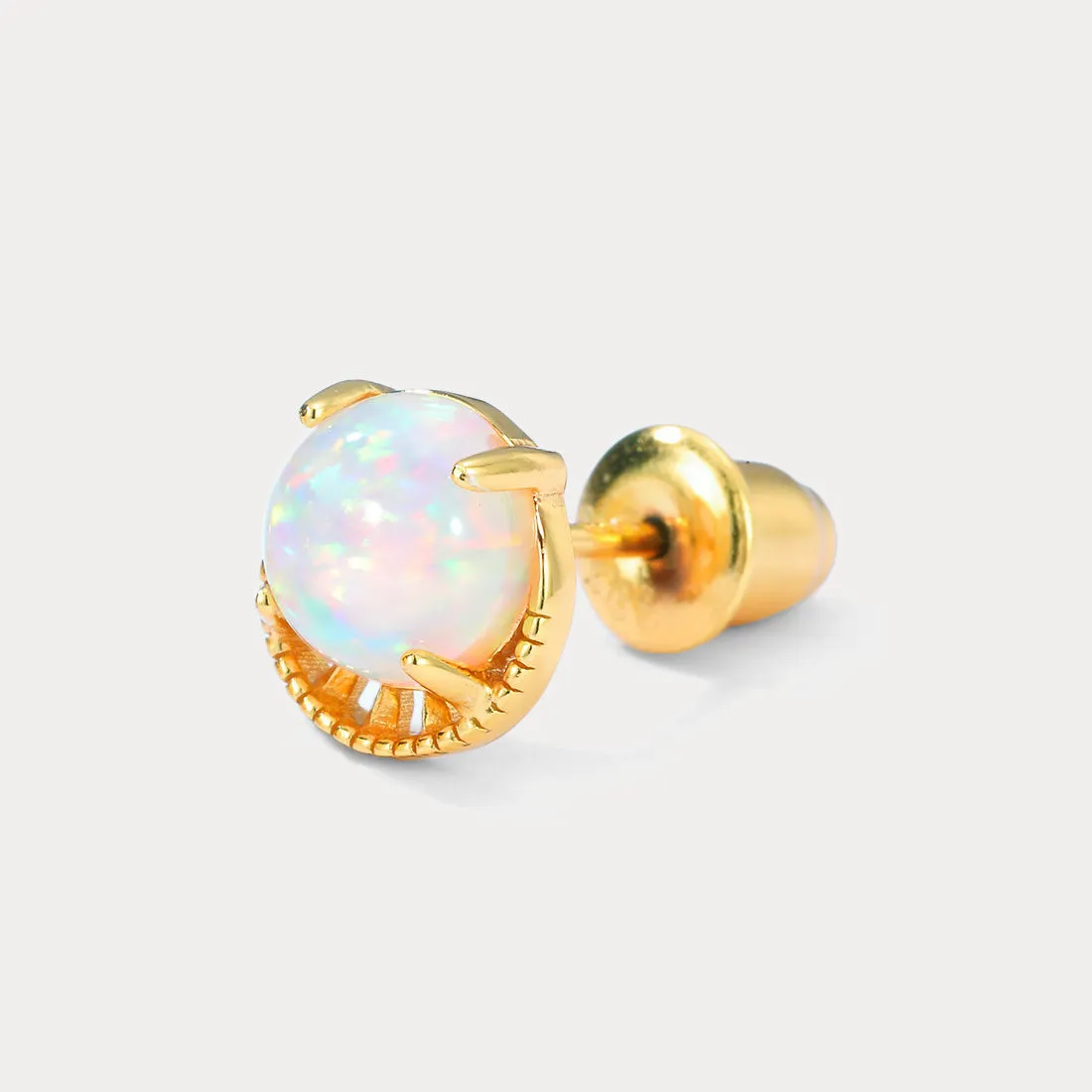 Opal Round Studs Earrings