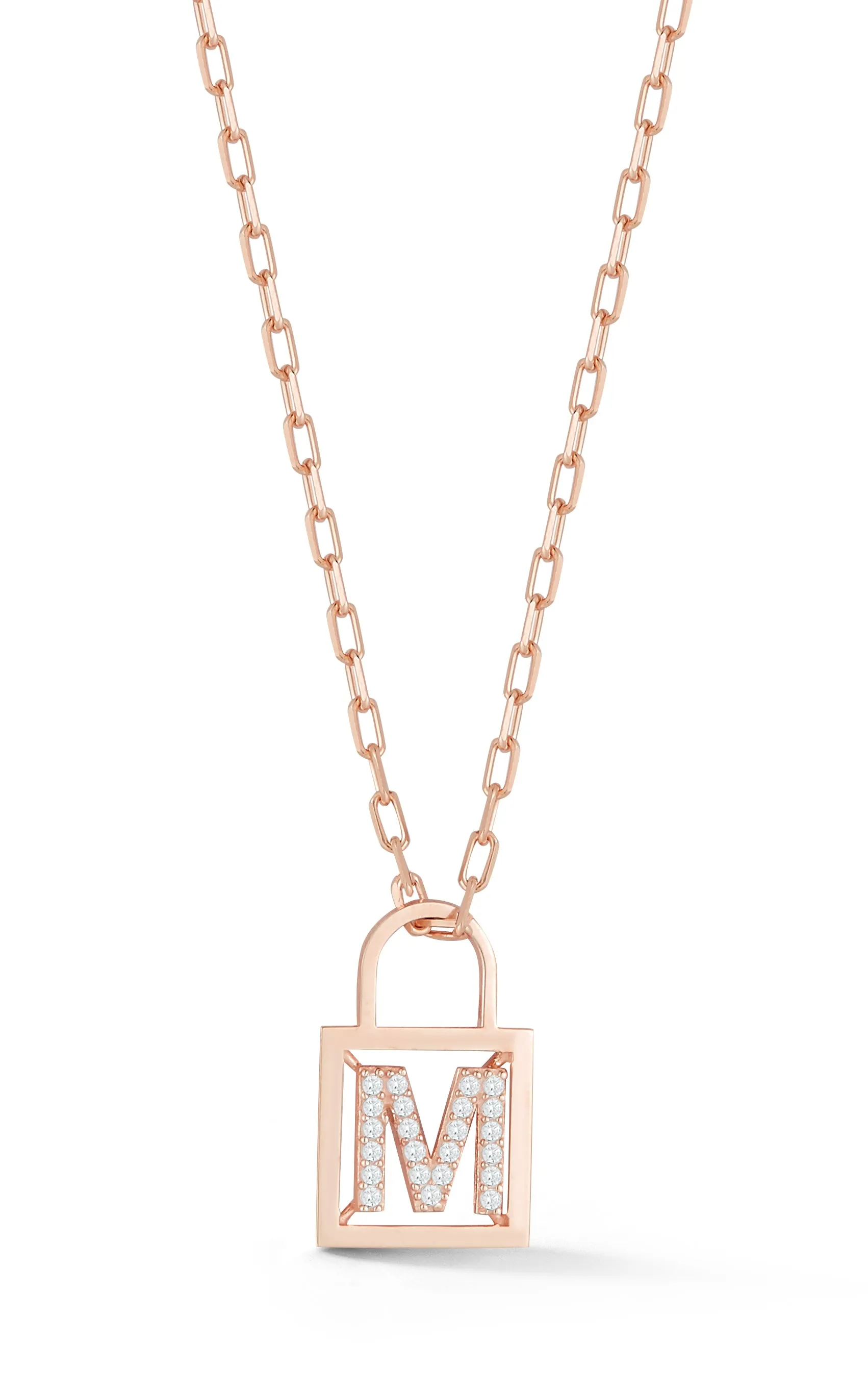 Open Padlock Initial Necklace