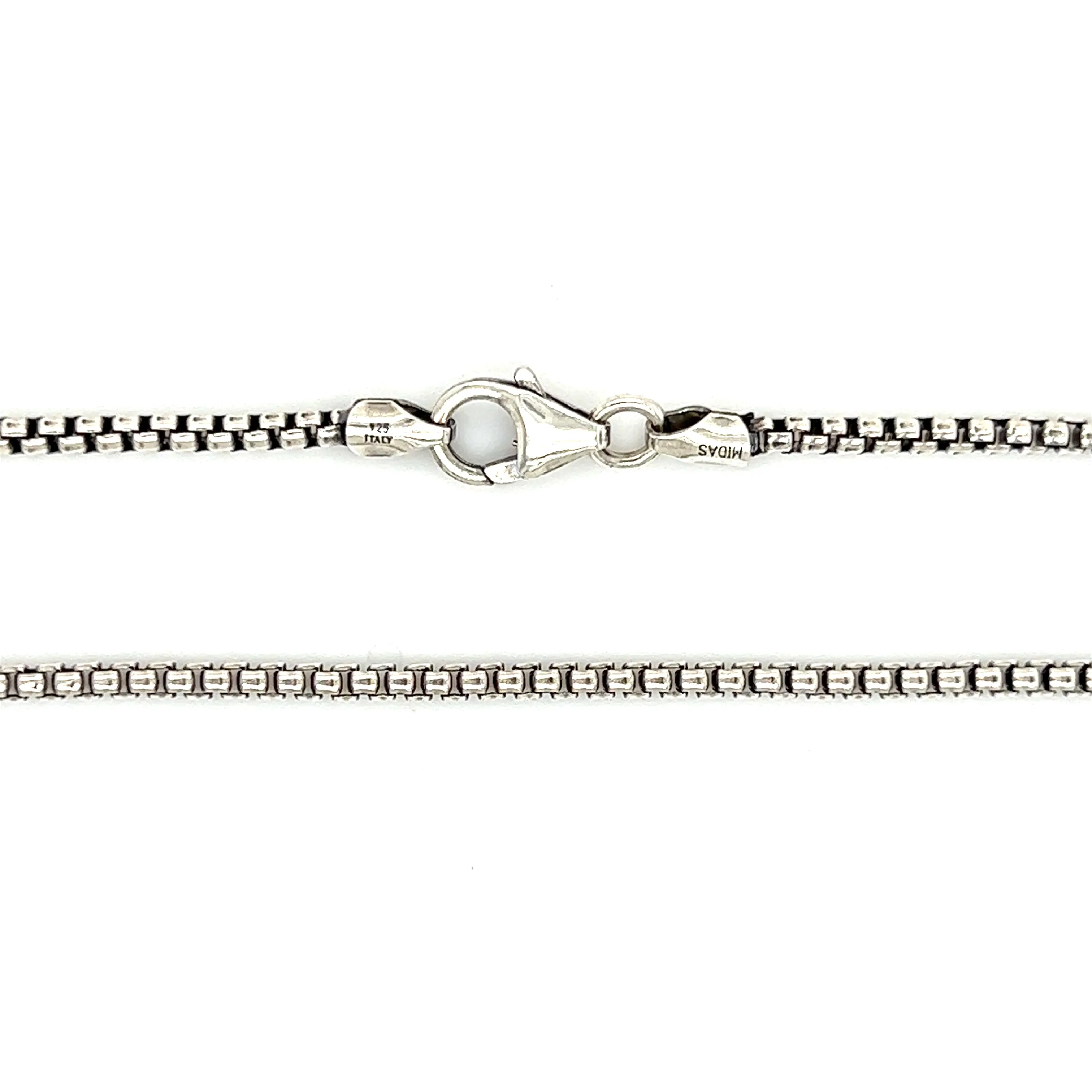 Oxidized Box Chain 2.1mm with 20in of Length in Sterling Silver