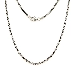 Oxidized Box Chain 2.1mm with 20in of Length in Sterling Silver