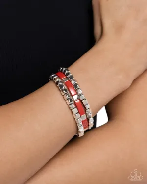 Paparazzi Bracelet ~ Colorful Cadenza - Red