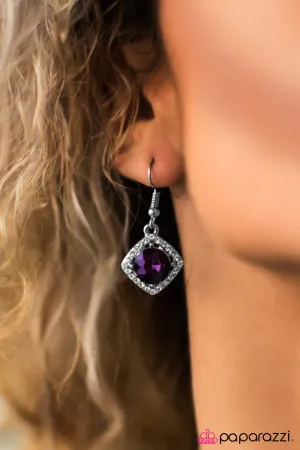 Paparazzi Earring ~ A Toast To The Bride and Groom  - Purple