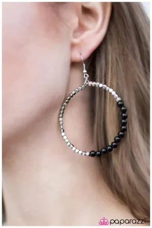 Paparazzi Earring ~ Now Youre Talkin - Black