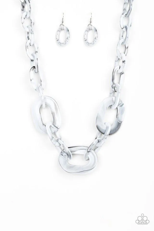 Paparazzi Necklace ~ All In-VINCIBLE - Silver