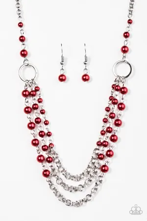 Paparazzi Necklace ~ Luxury Shimmer - Red