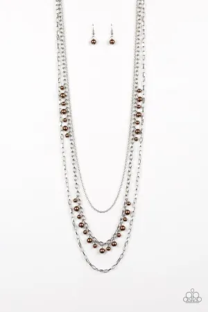 Paparazzi Necklace ~ Pearl Pageant - Brown