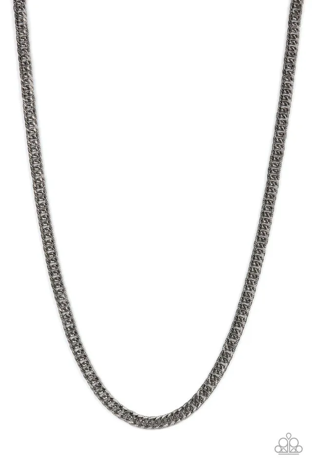 Paparazzi Necklace ~ Valiant Victor - Black