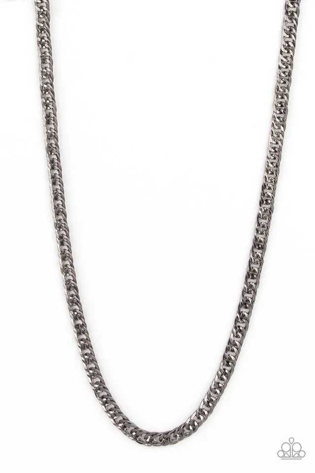 Paparazzi Necklace ~ Valiant Victor - Black