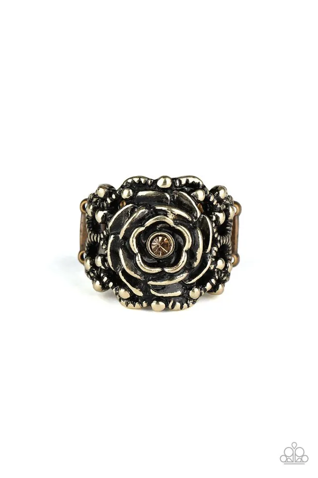 Paparazzi Ring ~ Rose Garden Royal - Brass