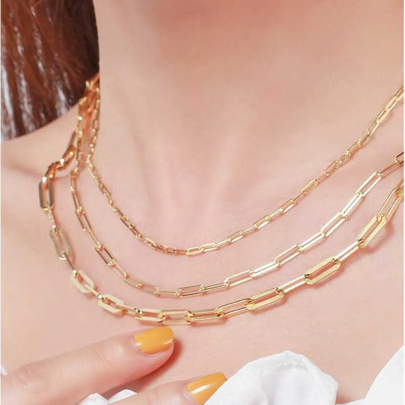 Paperclip Necklace in 14k Gold Plating