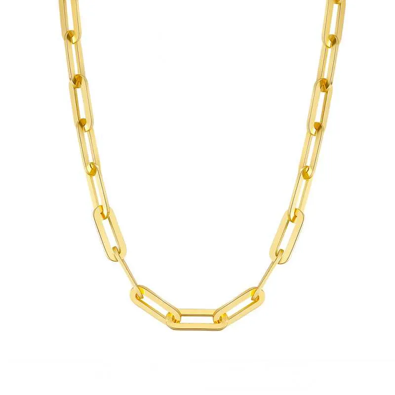 Paperclip Necklace in 14k Gold Plating