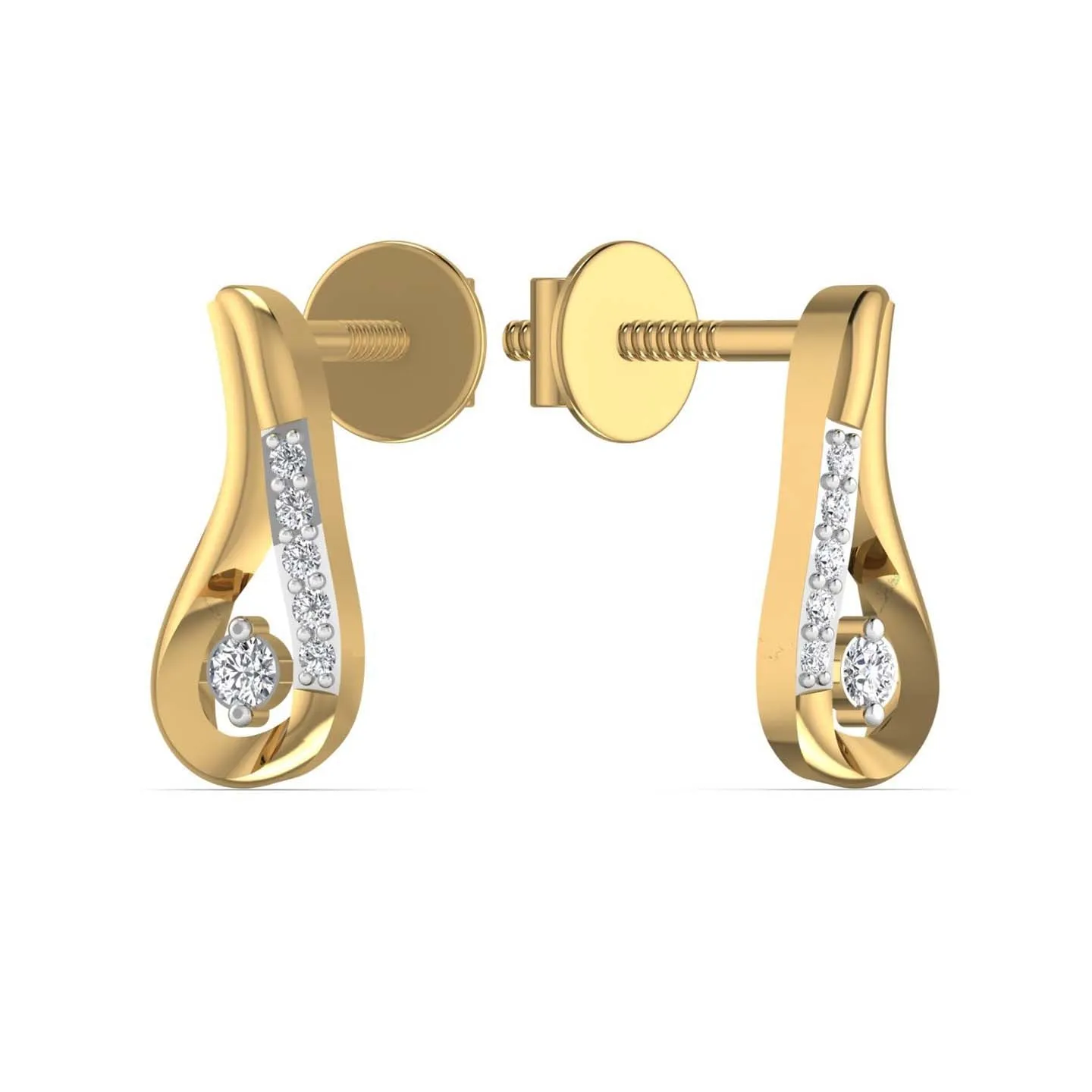 Pear Drop Design Silver Stud Earring