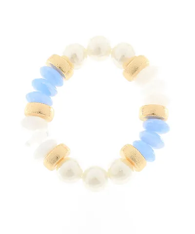 Pearl & Color Rondelle Beads Bracelet