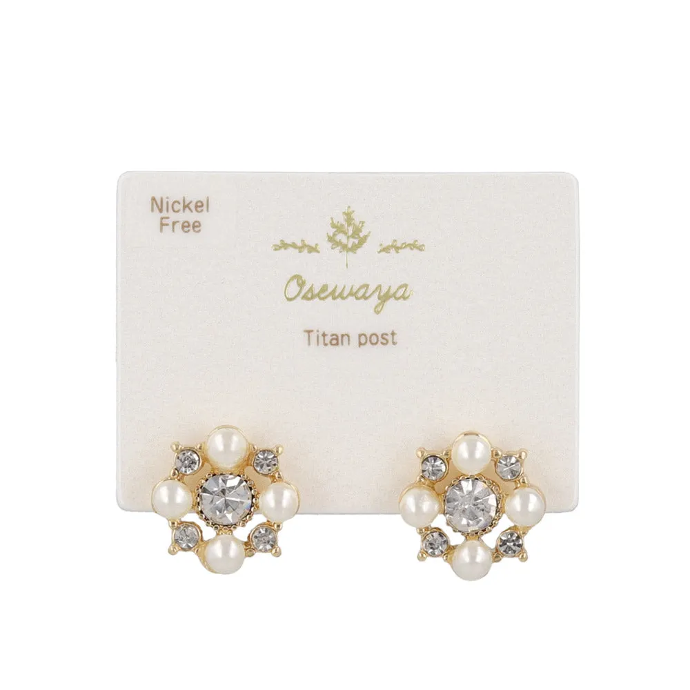 Pearl and Stone Cluster Studs