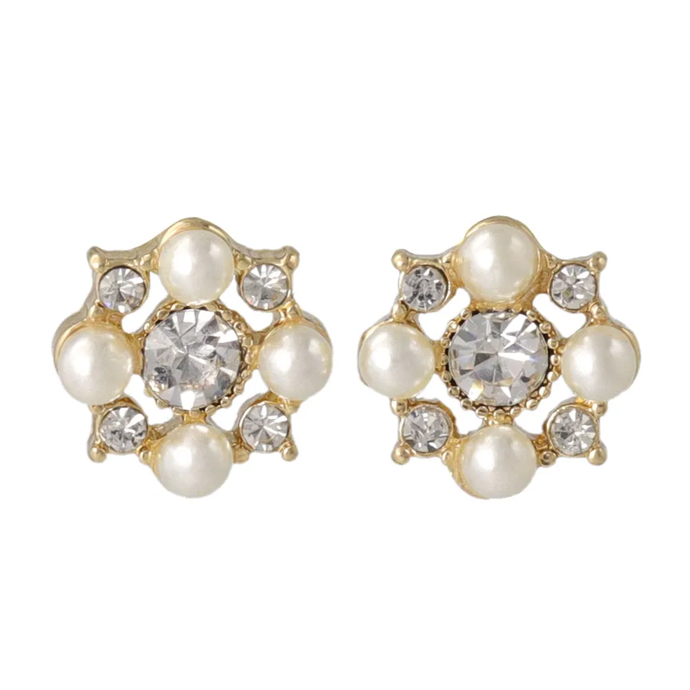 Pearl and Stone Cluster Studs