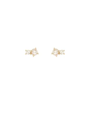 Pearl   Diamond Amigos Studs