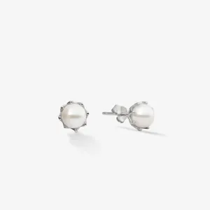 PEARL STUDS EARRINGS Silver