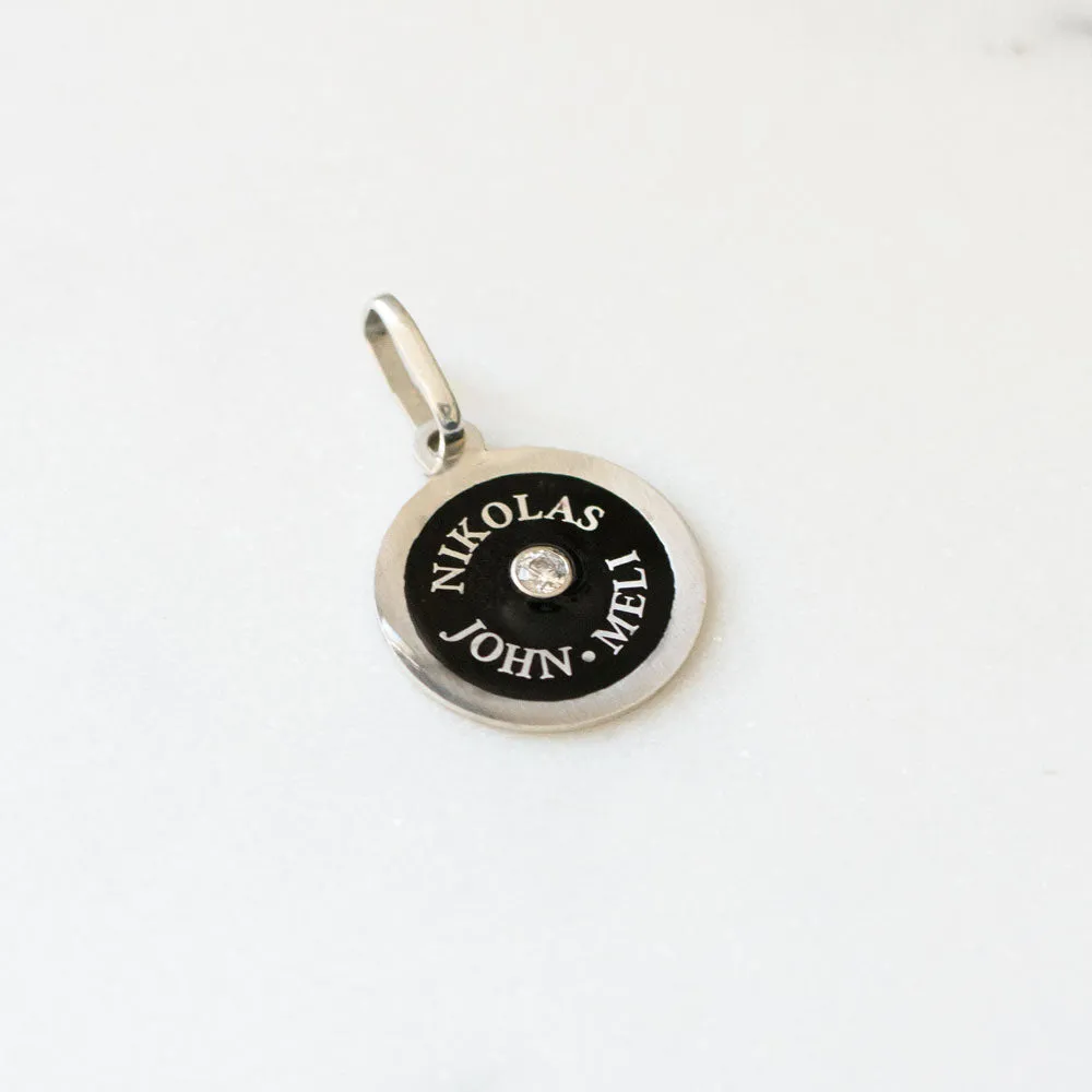 Personalized Enamel Medallion - With Up to 4 Names