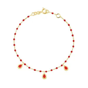 Poppy Mini 3 Lucky Cashmere Bracelet, Yellow Gold, 6.7"