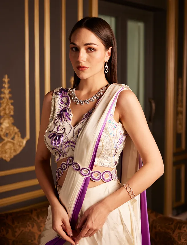 Purple Haze Ombre Drape Saree