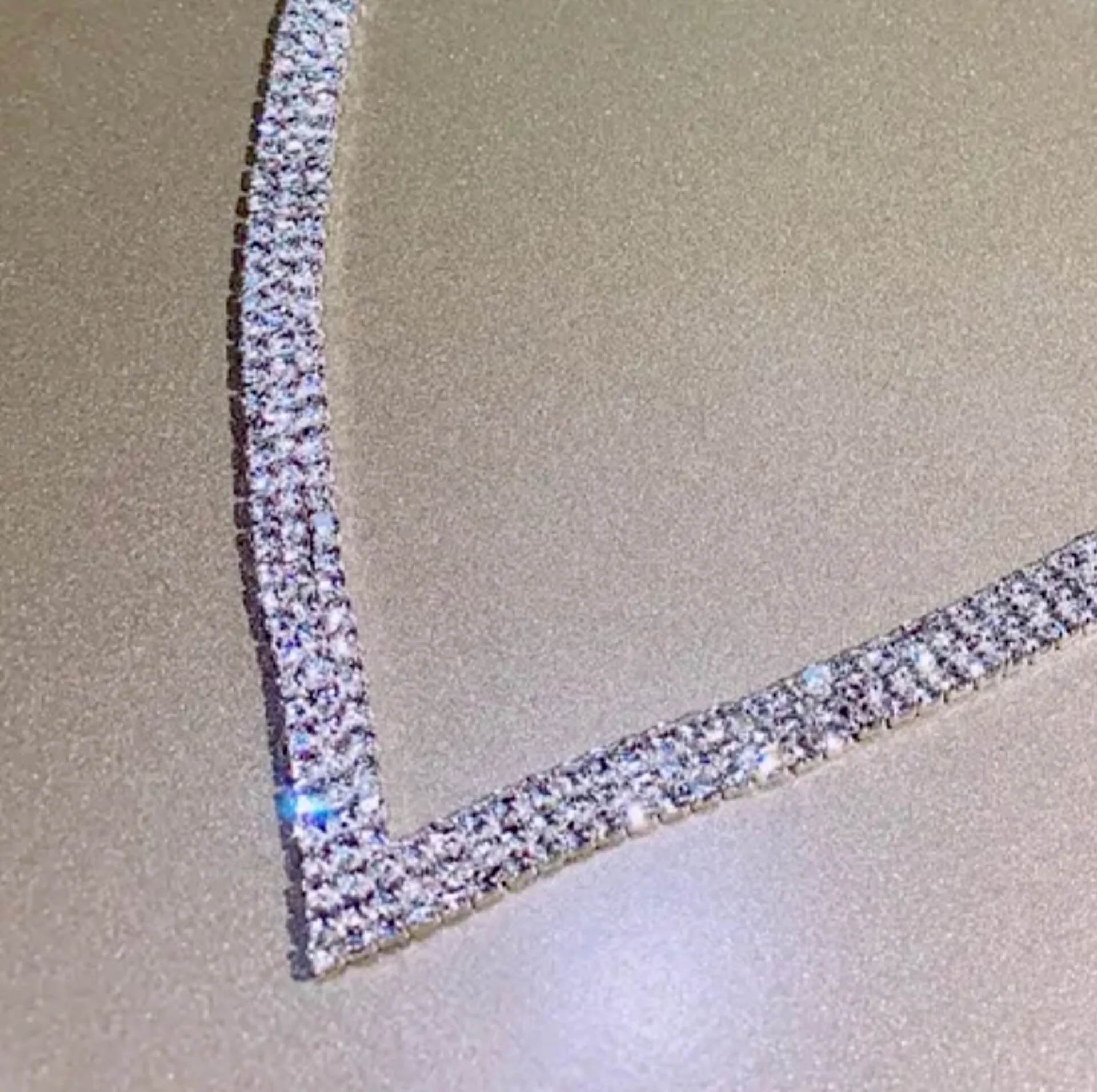 "Adalynn" - Crystal V-Shaped Bridal Necklace