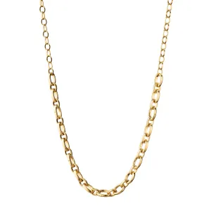 "Audrey" Link Charm Necklace in 18K Yellow Gold