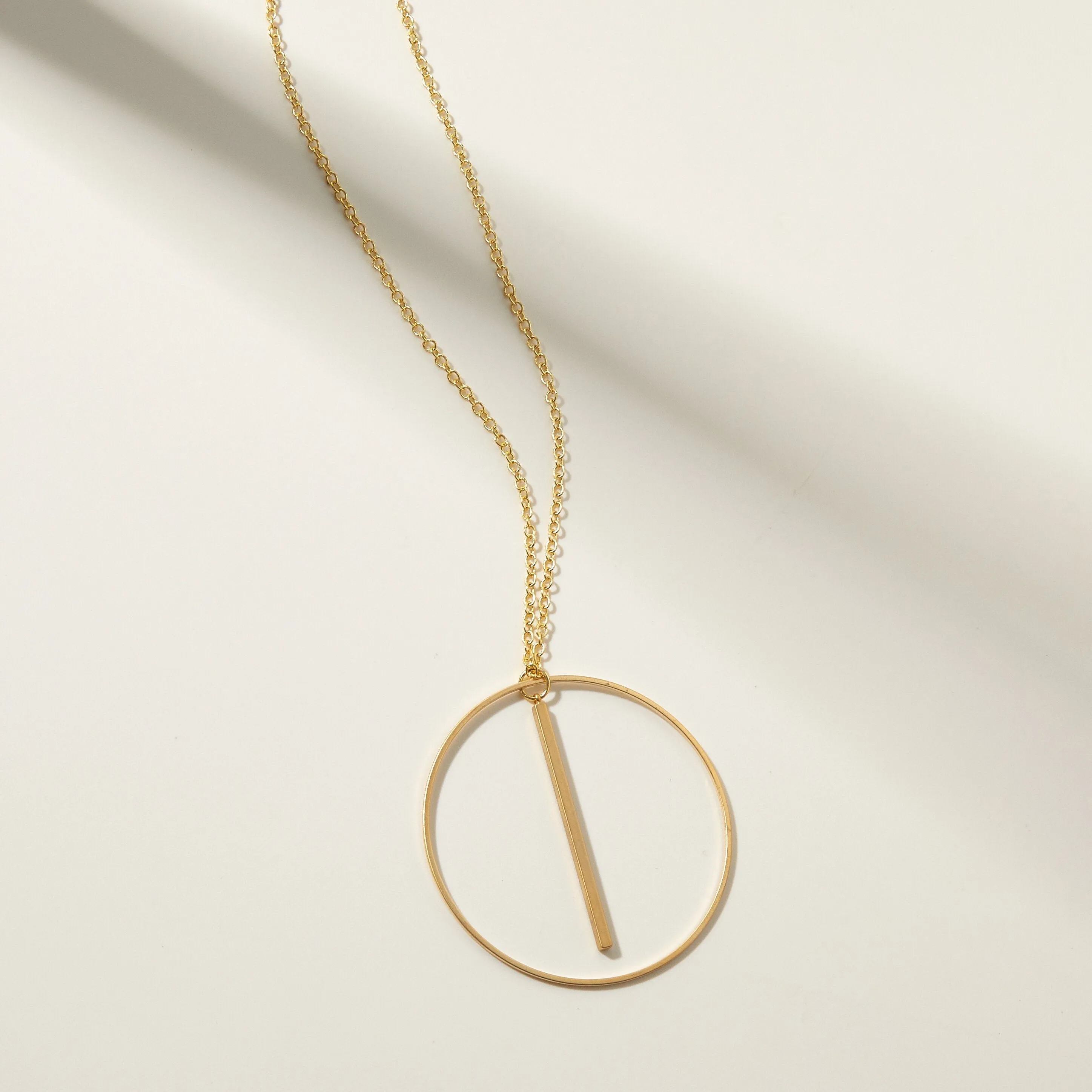 "L'Or" Gold Circle and Bar Necklace