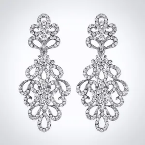 "Wynona" - Rhinestone Bridal Earrings - Available in Silver and Gold