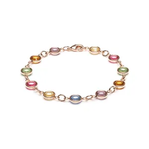 Rainbow Crystal Rose Gold Plated Bracelet