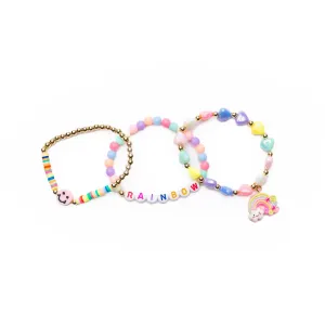 Rainbow Smile Bracelets for Kids, 3 Count