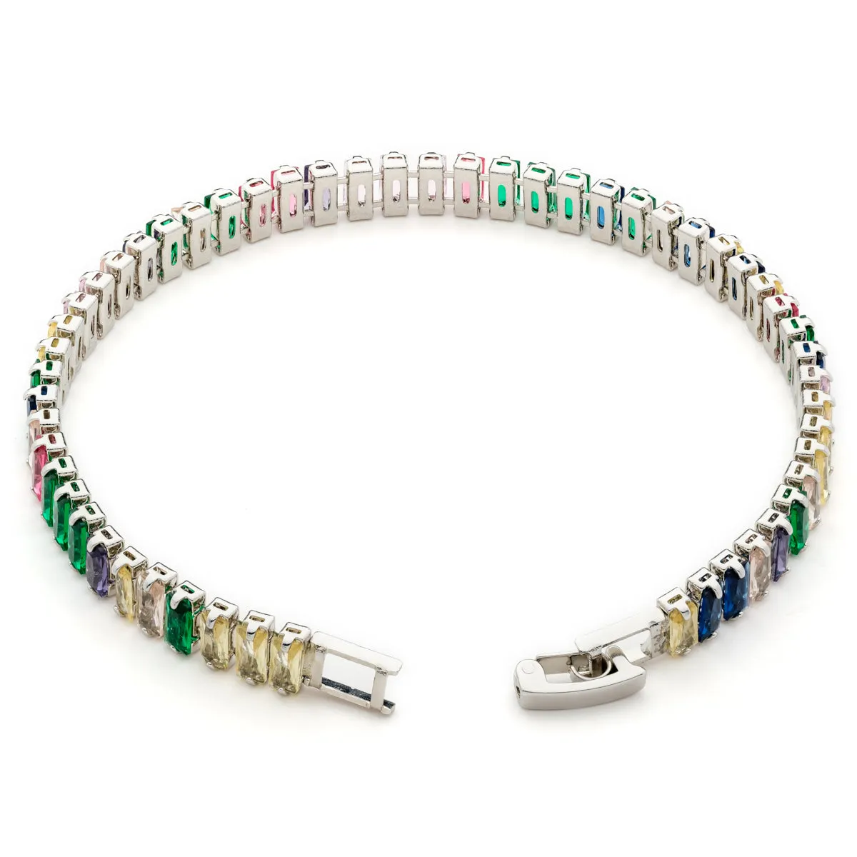 Rainbow Zirconia Tennis Bracelet