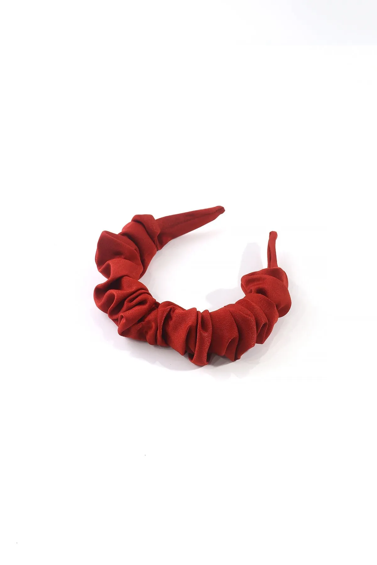 Red Ruched Fabric Hairband