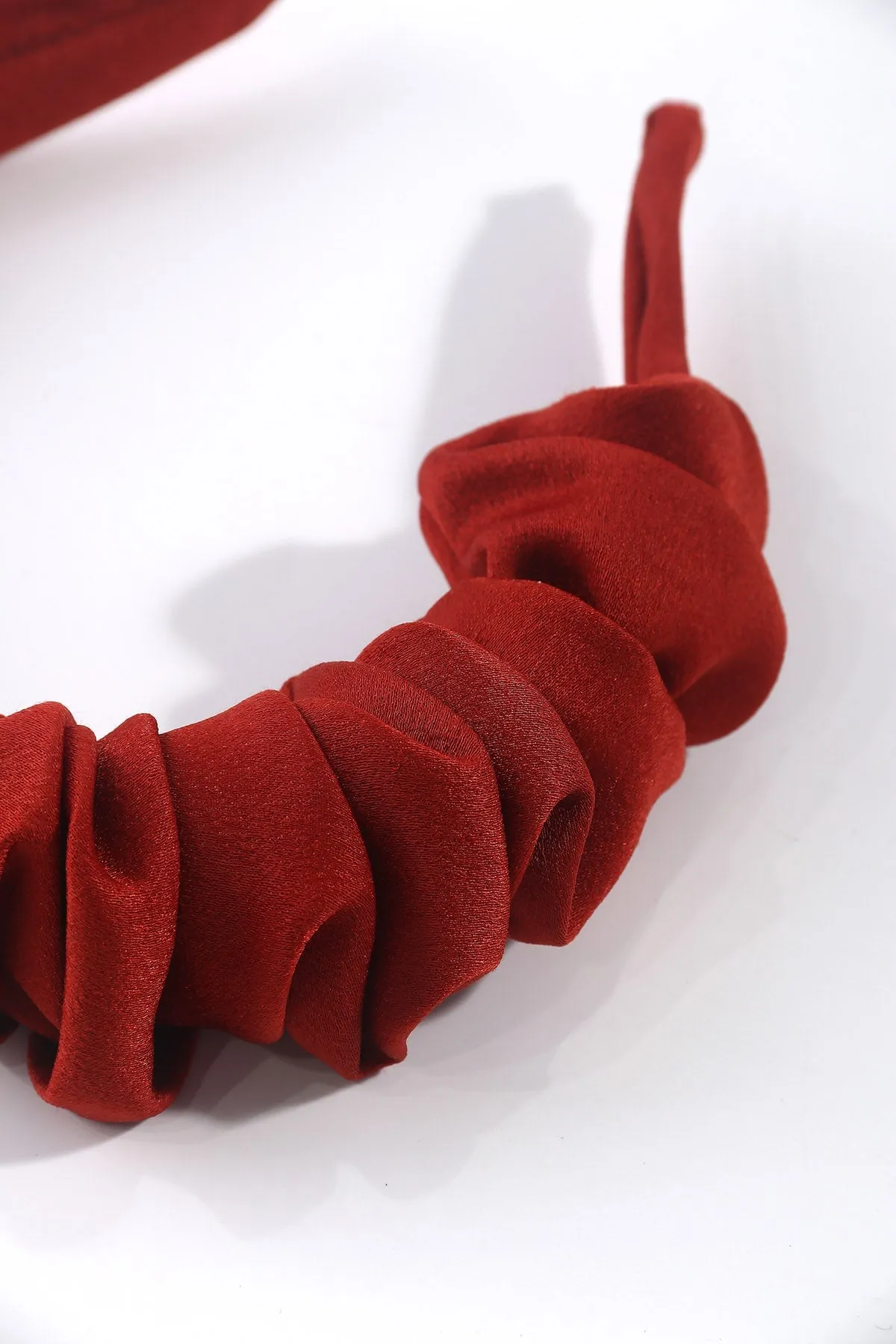 Red Ruched Fabric Hairband