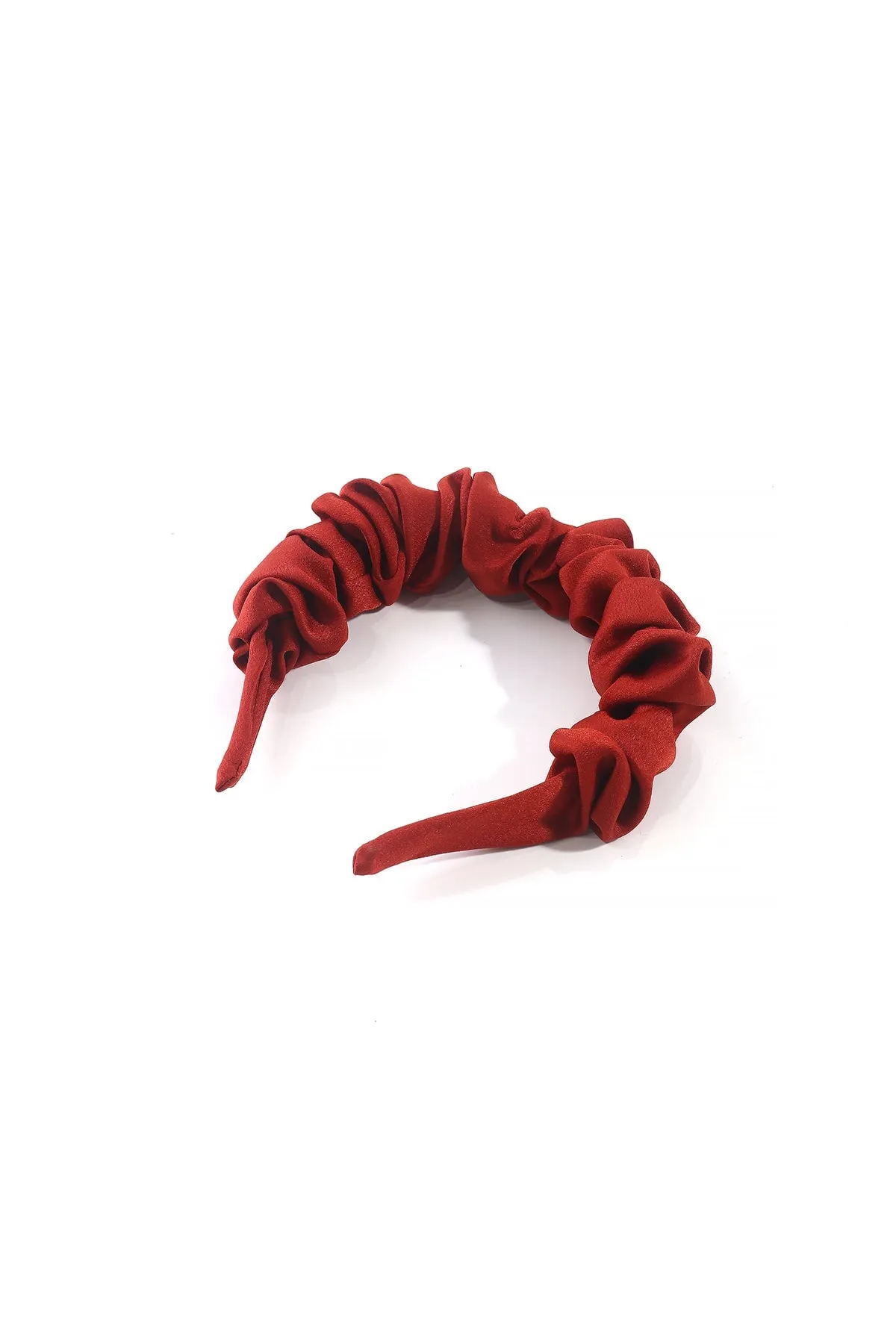 Red Ruched Fabric Hairband