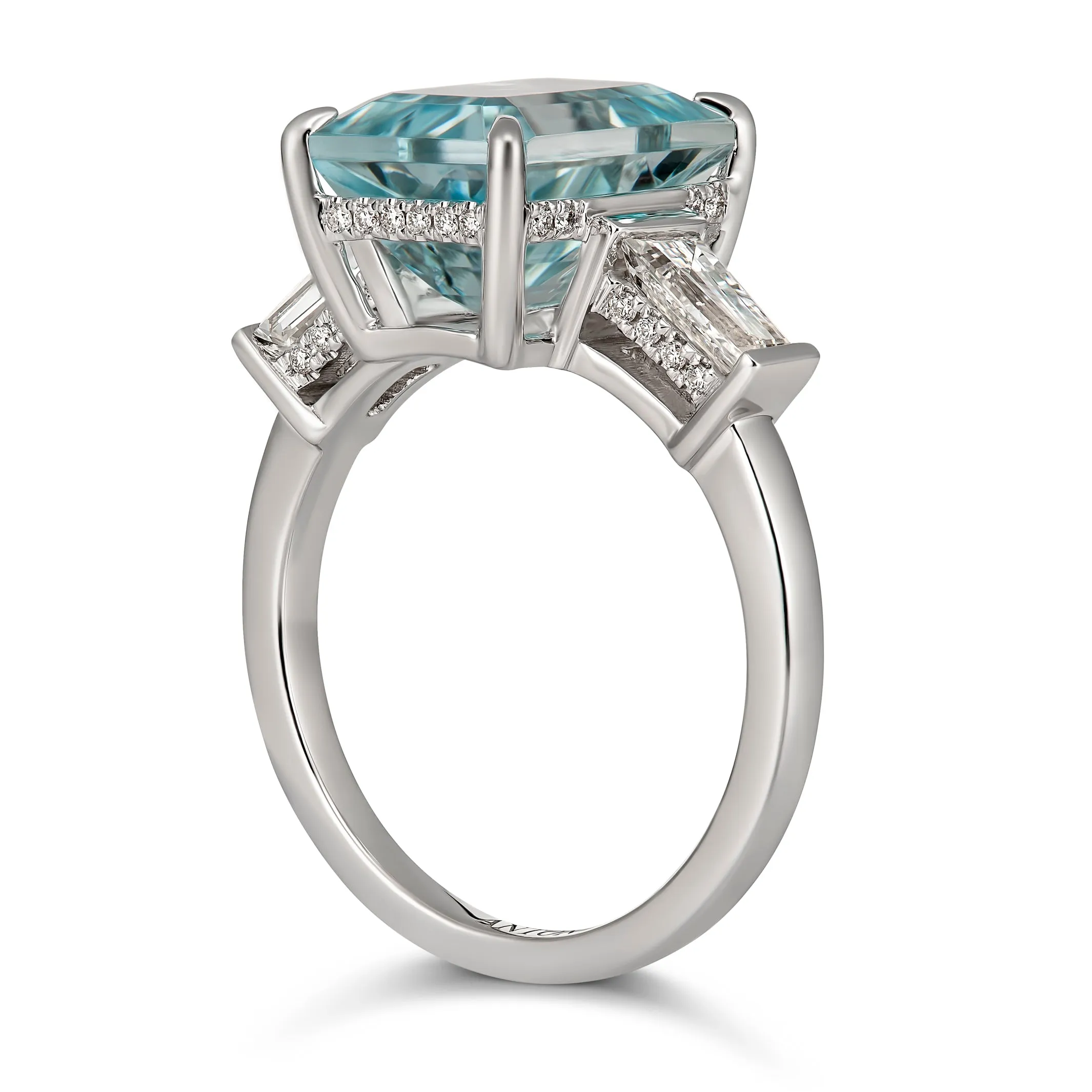 Regal Collection® Aquamarine Emerald Cut Ring | White Gold