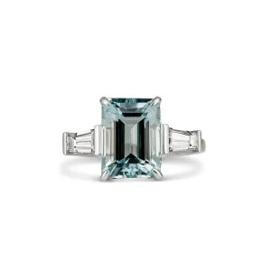 Regal Collection® Aquamarine Emerald Cut Ring | White Gold