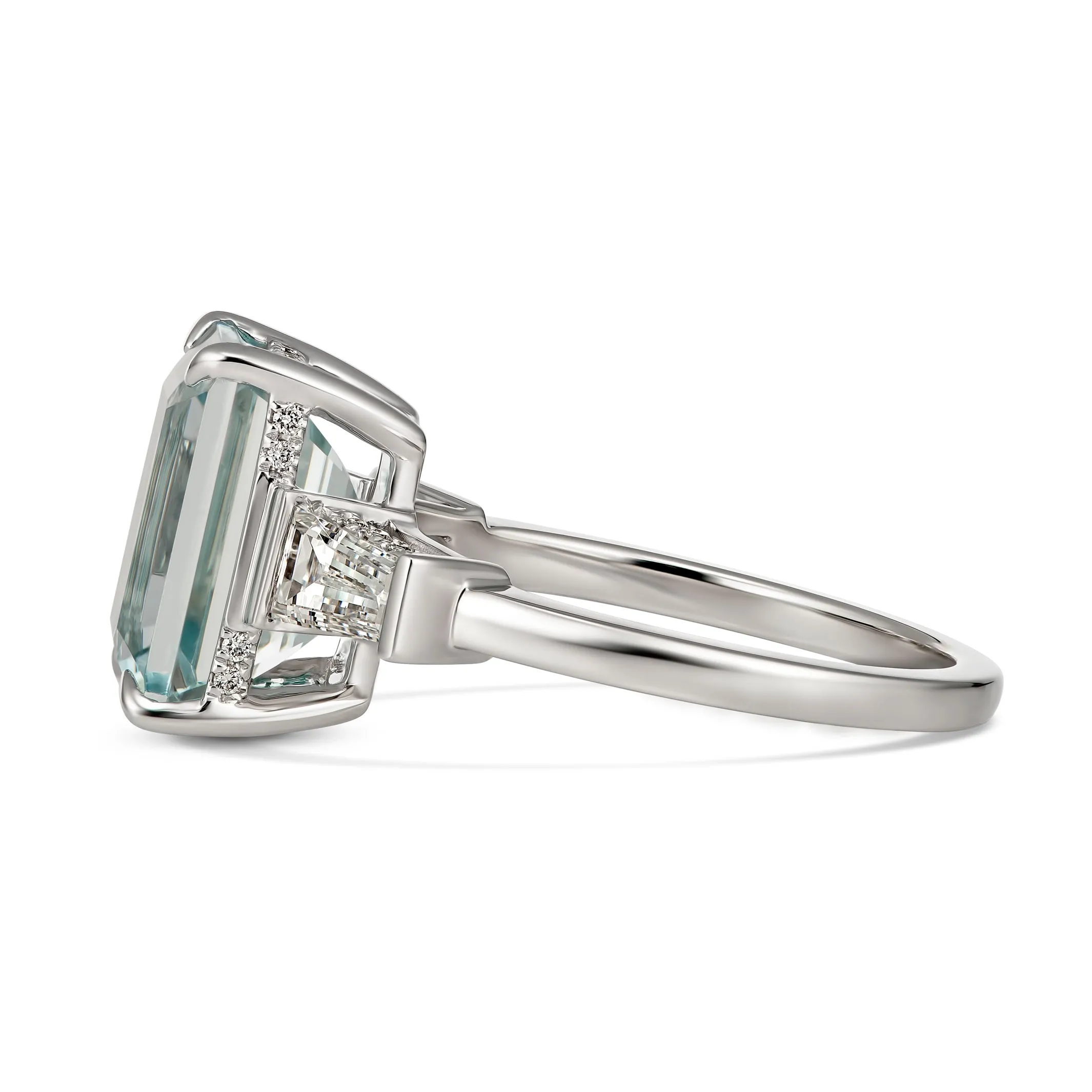 Regal Collection® Aquamarine Emerald Cut Ring | White Gold