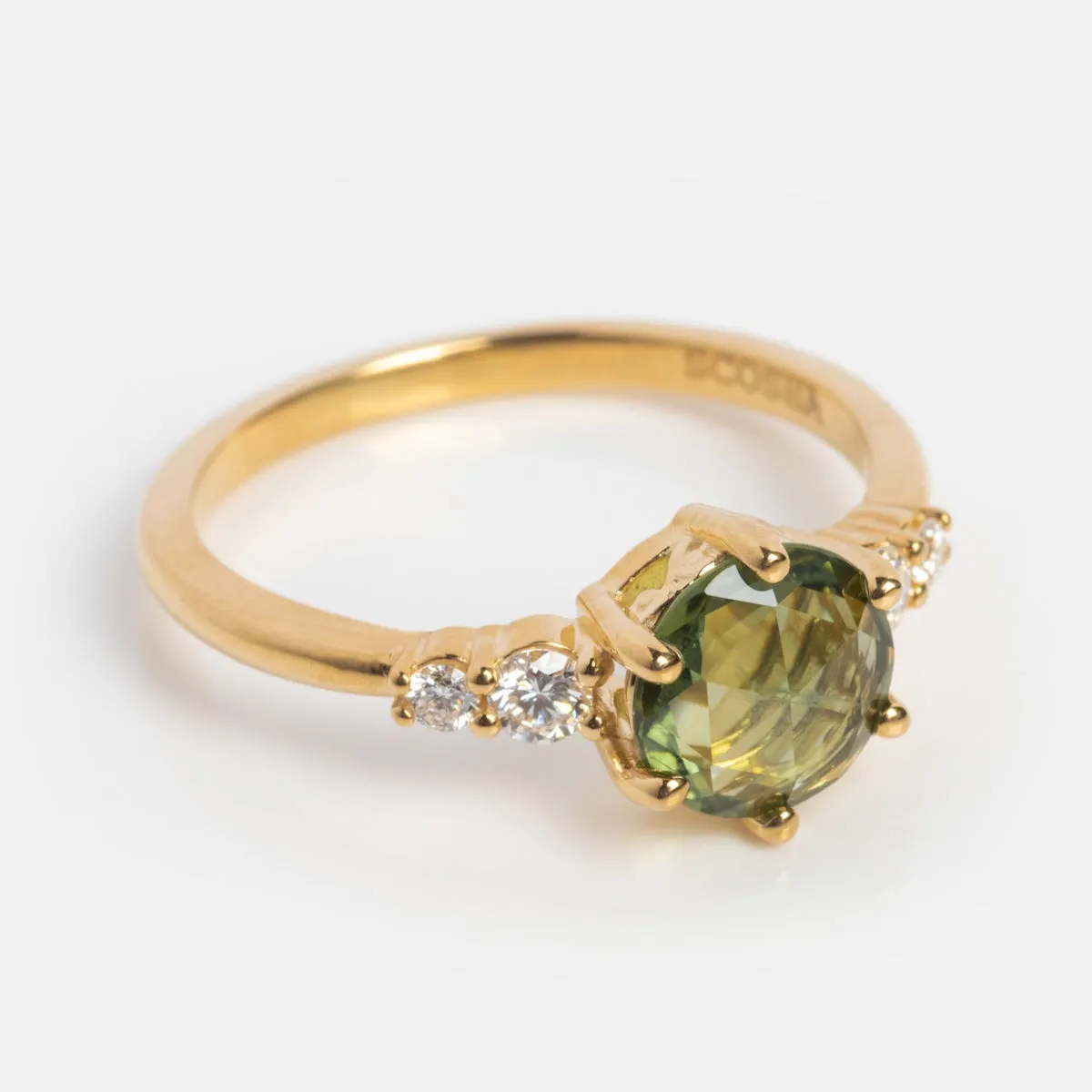 Regal Rose Ring in Green Sapphire