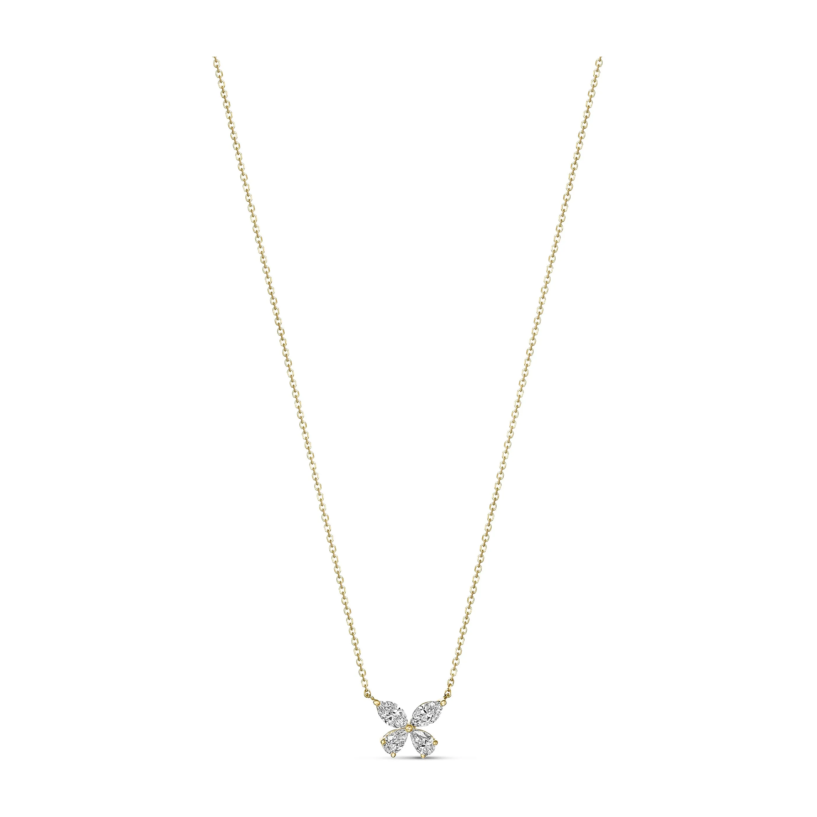 Riviera Cannes Floral Diamond Pendant | 18K Yellow Gold