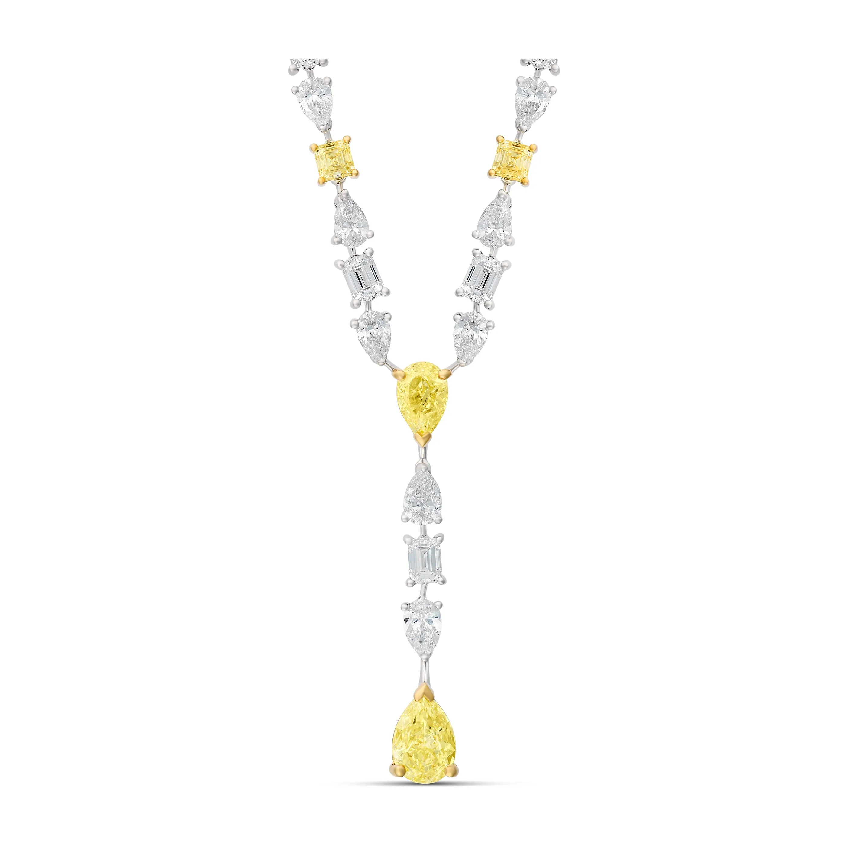 Riviera Monaco Fancy Yellow Diamond Drop Necklace