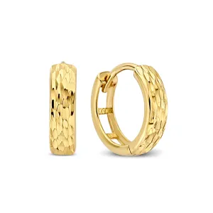 Rivoli Laura 14 karat gold hoop earrings with diamond cut