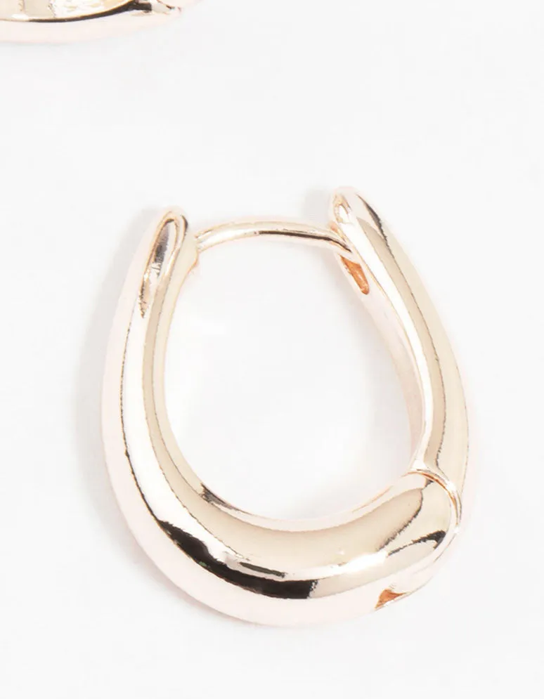 Rose Gold Gradual Small Huggie Earrings