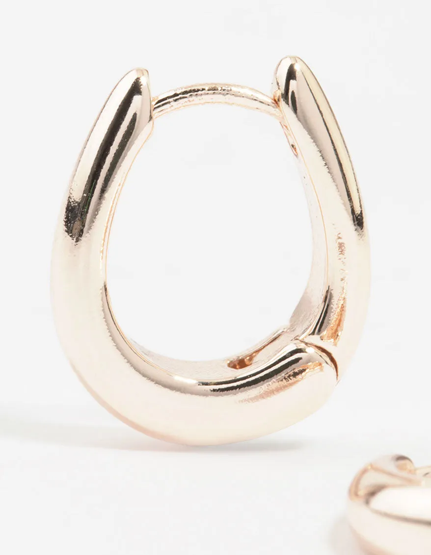 Rose Gold Gradual Small Huggie Earrings