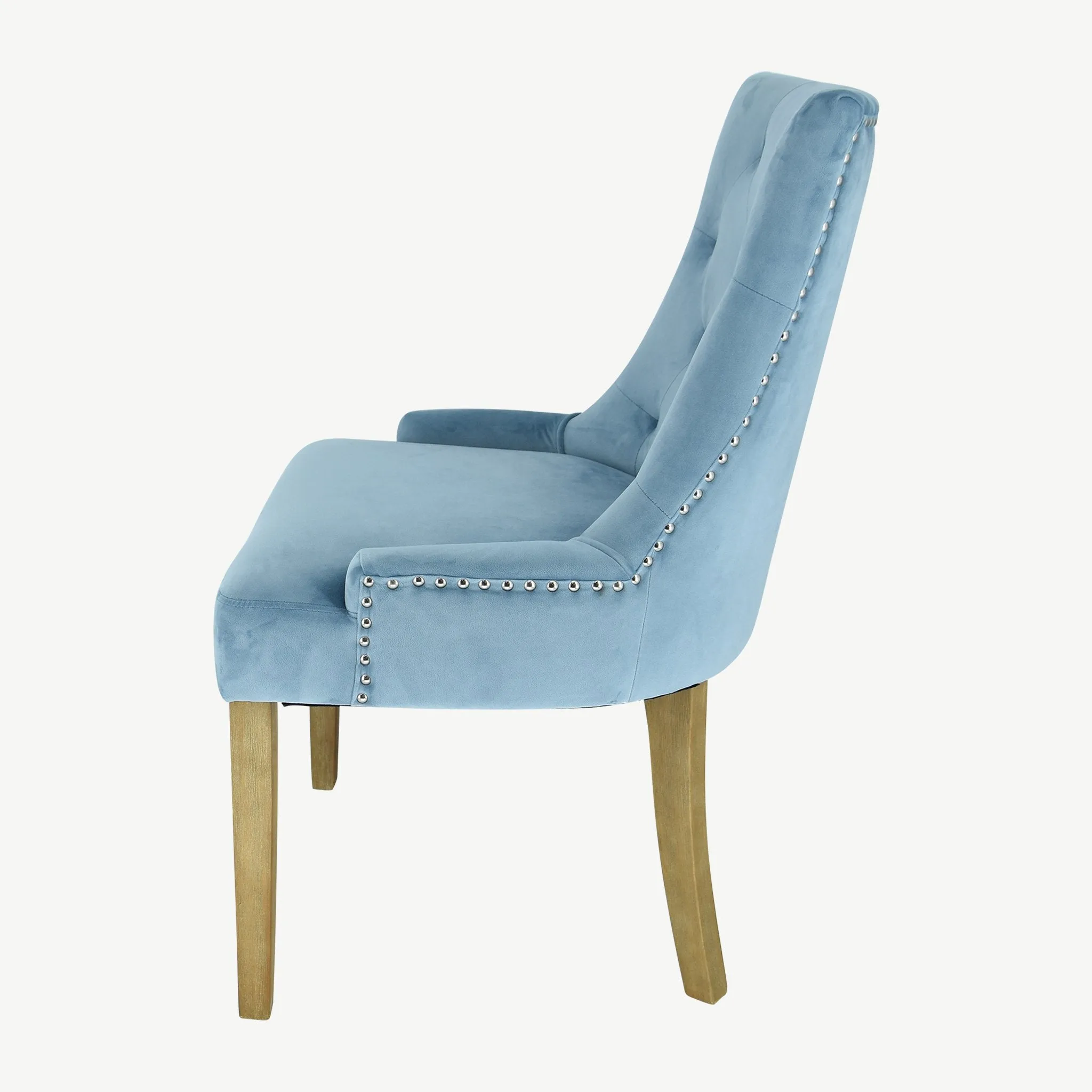 Sandy Dining Chairs Powder Blue Velvet