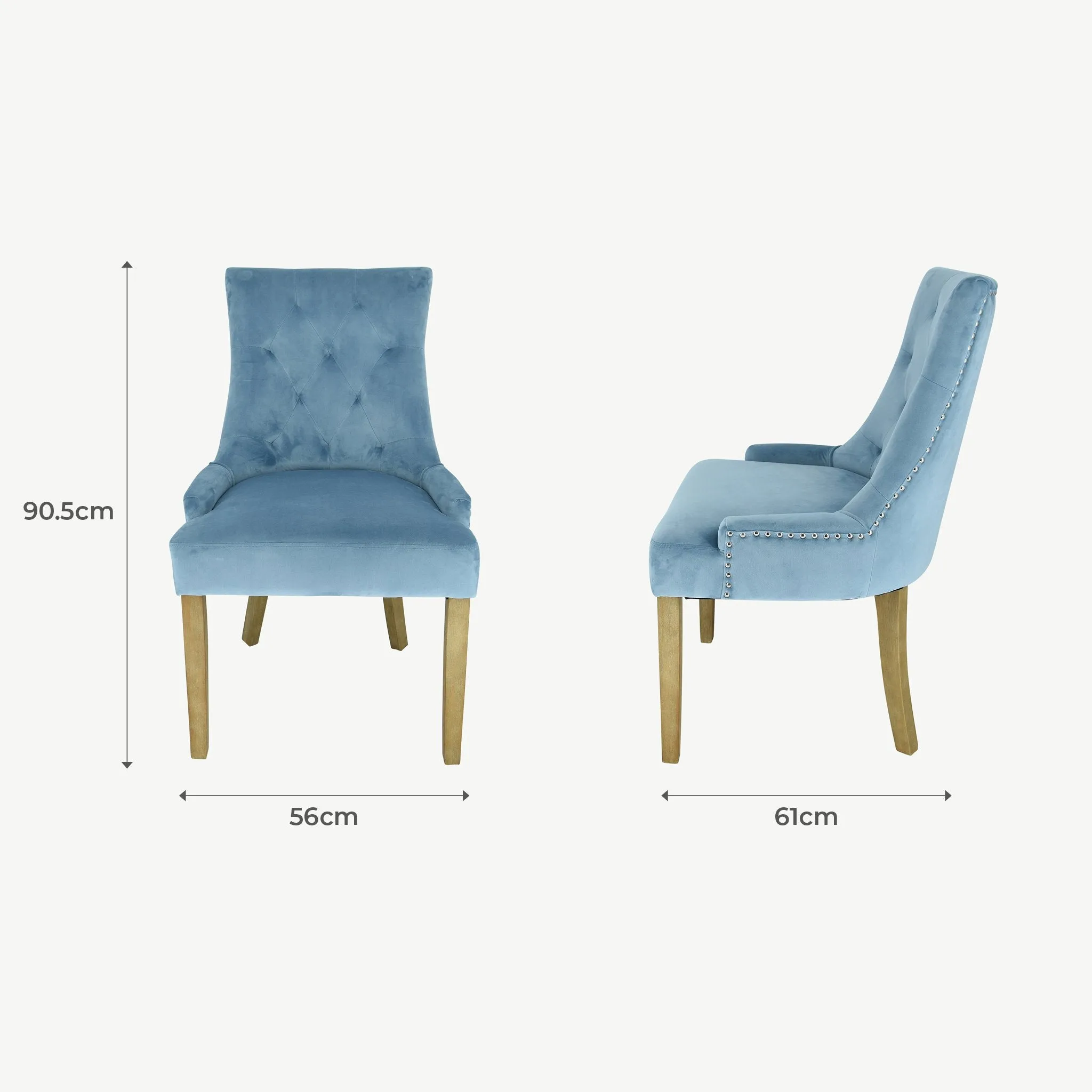 Sandy Dining Chairs Powder Blue Velvet