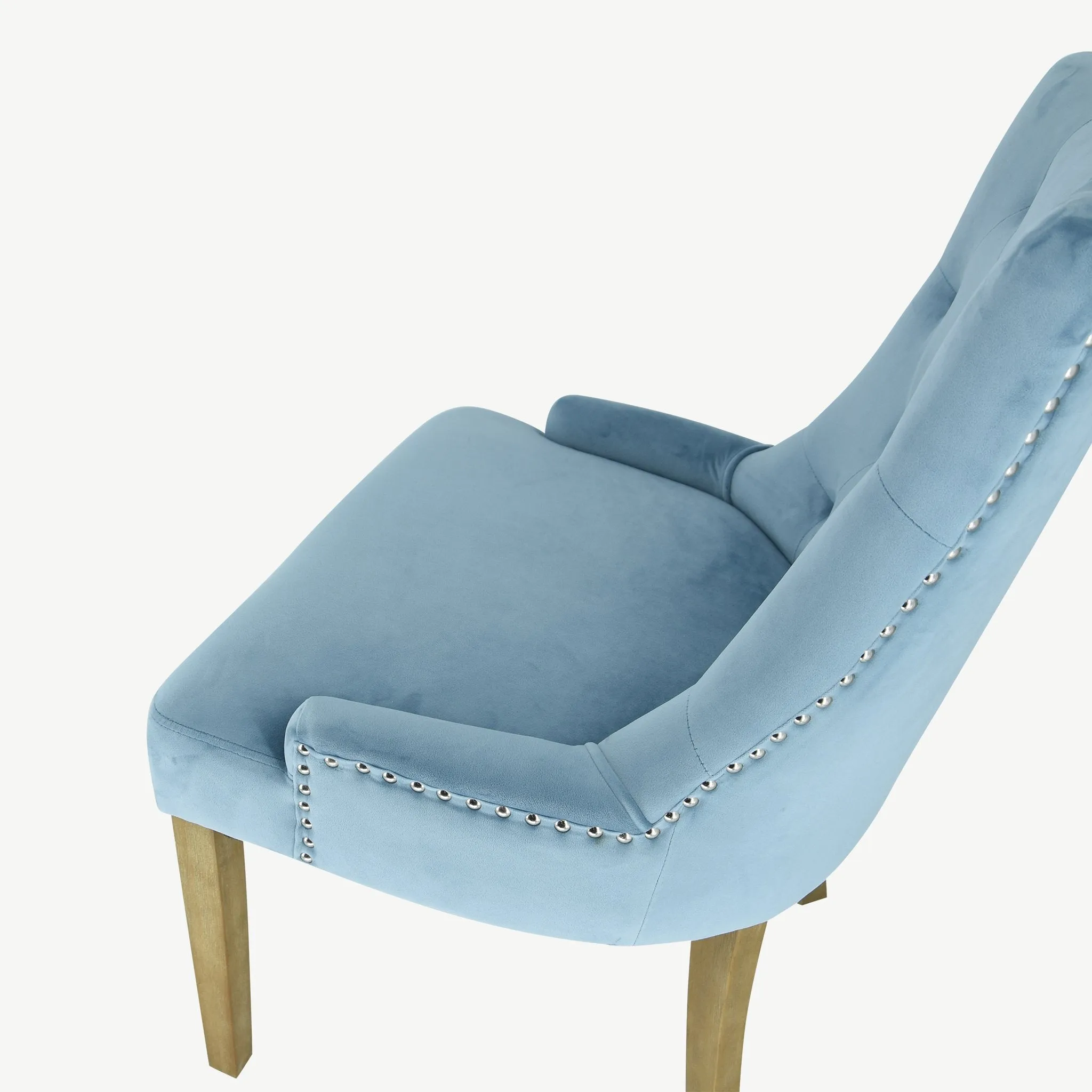 Sandy Dining Chairs Powder Blue Velvet