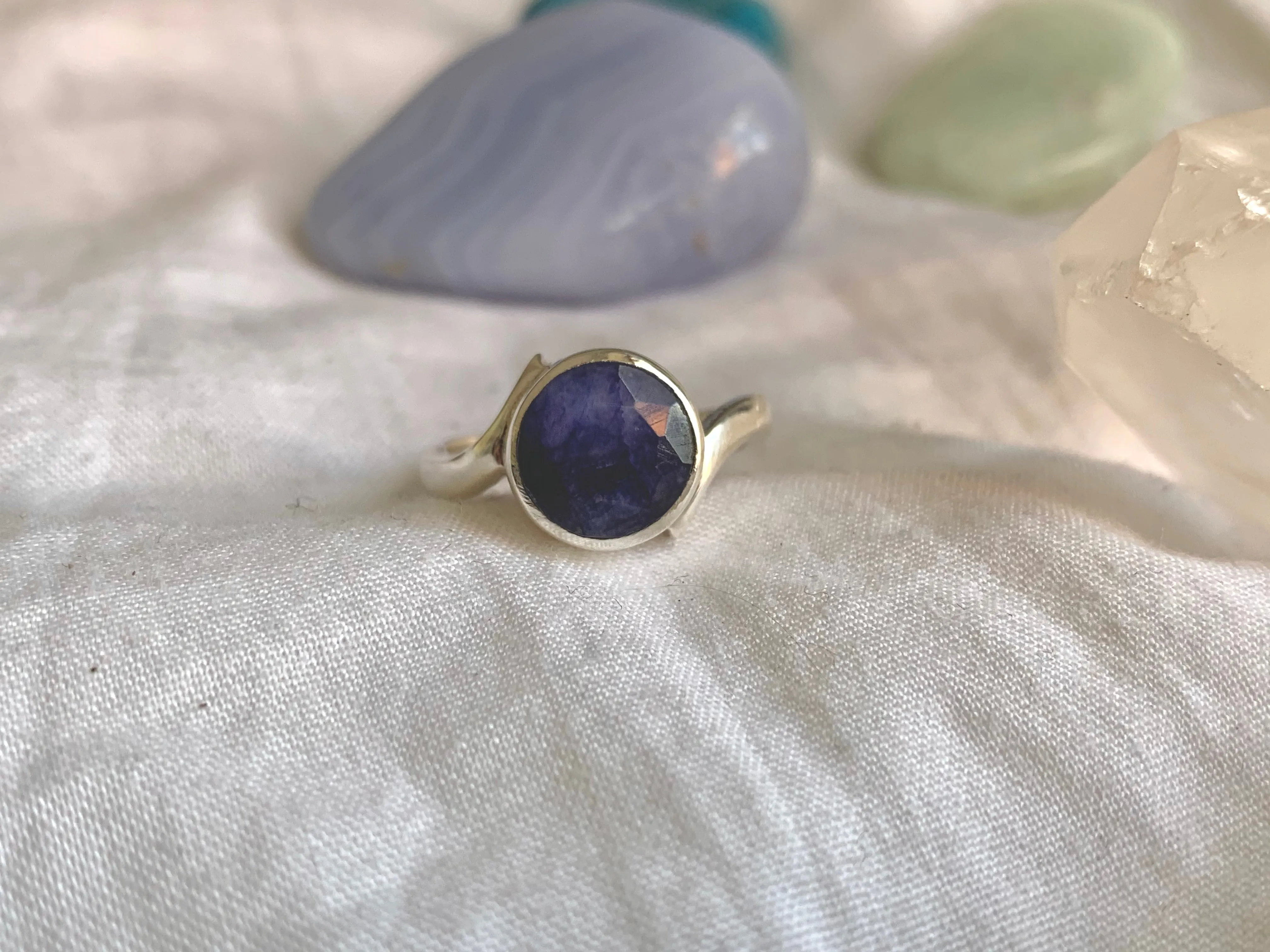 Semi-precious Sapphire Efimia Ring - Round (US 5.5 & 7)